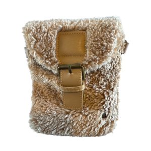 Camel teddy schoudertas crossbody "Astina"